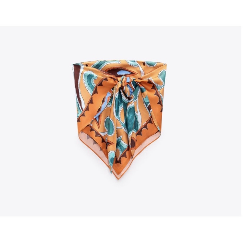 ZARA BANDANA TOP ORANGE - Picture 5 of 7